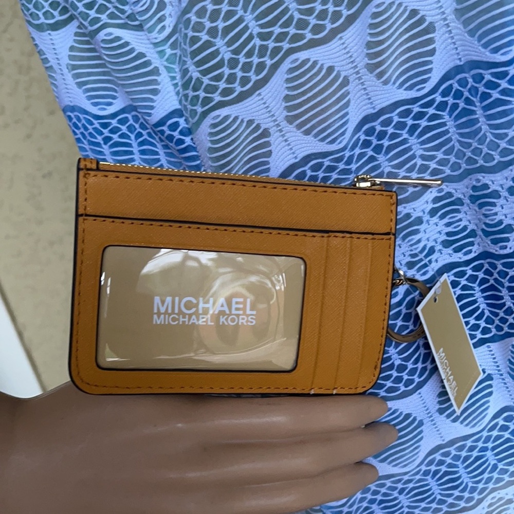 Michael Kors Jet Set Travel Marigold Small Top Zip Coinpouch with ID Key Holder - Picture 9 of 16